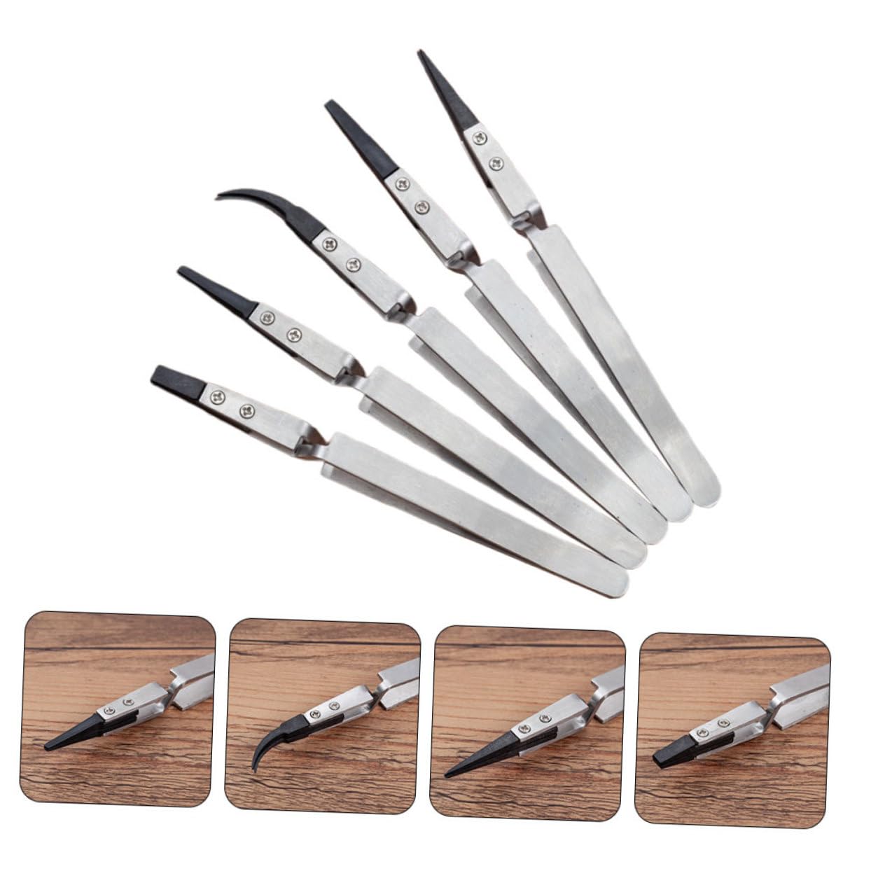 Hemobllo 10pezzi Pinzette Ceramiche Multiuso Inossidabile Antistatico Precisione Per Elettronica e Gioielleria Resistente Ad Acidi e Magnetismo Strumento Di Manutenzione Per Parti Di
