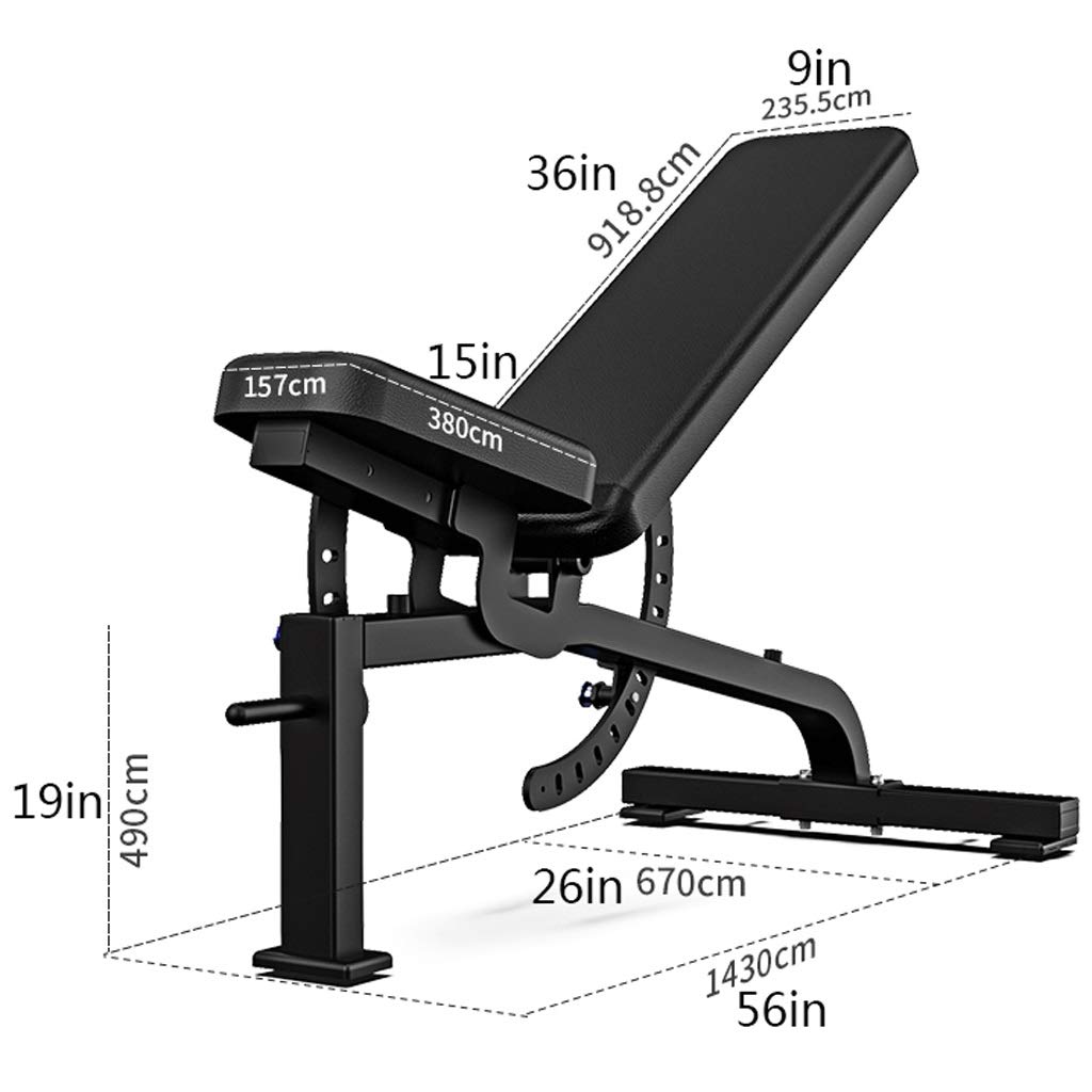 YYDS Workout Hantelbank aus verdicktem Stahl, verstellbar, 500 kg Kapazität, faltbar, neigbar, flache Übungsbank, Ausrüstung (Farbe: Haushaltstyp)
