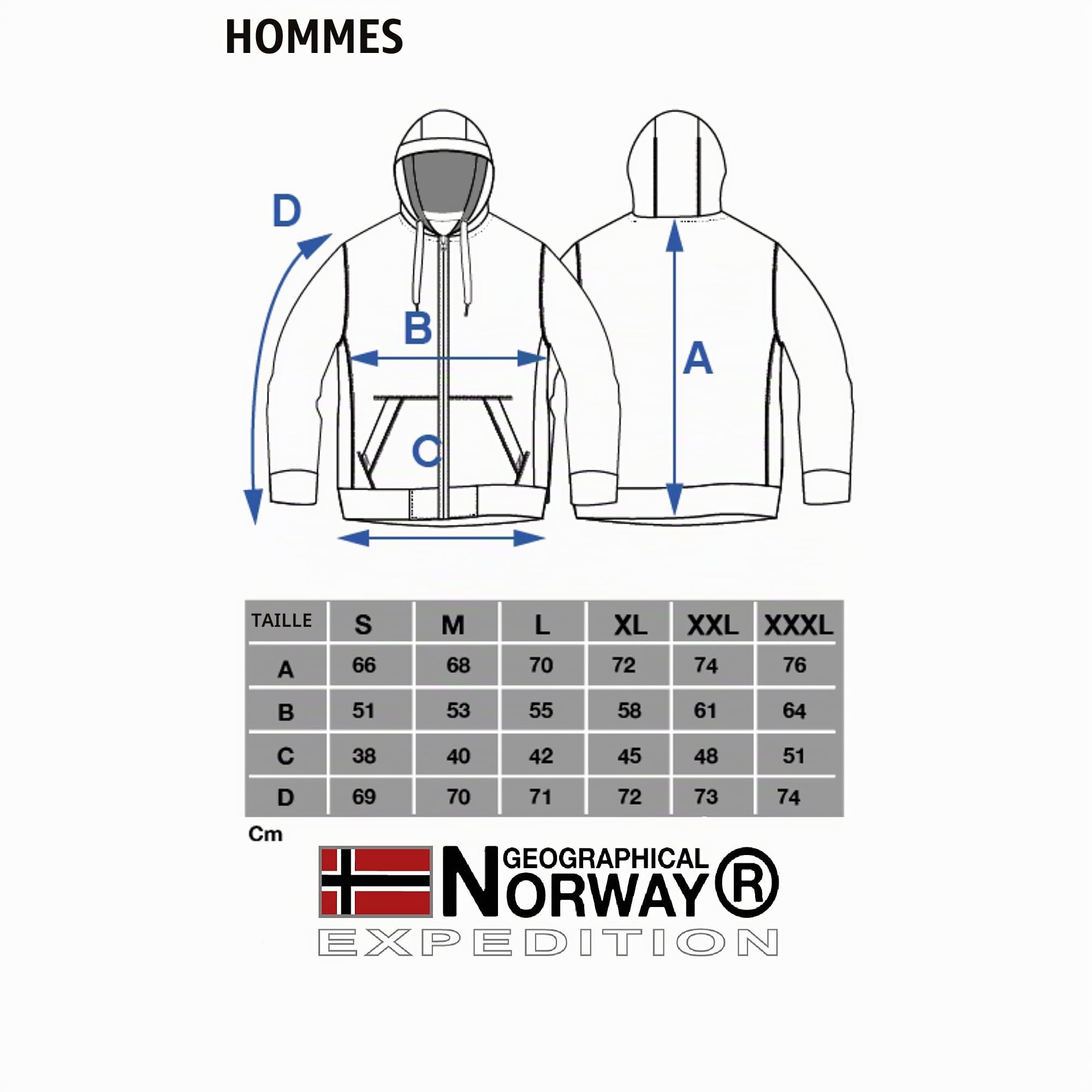Geographical Norway Sweat à capuche pour homme, avec demi-fermeture éclair et sac banane, sweat à capuche à manches longues, production décontractée, loisirs