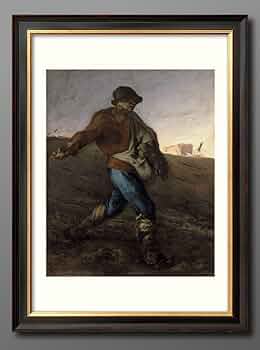 ジャン＝フランソワ・ミレー、【箕をふるう人】、希少な額装用画集より、状態良好 ジャン＝フランソワ・ミレー、【箕をふるう人】、希少な額装用