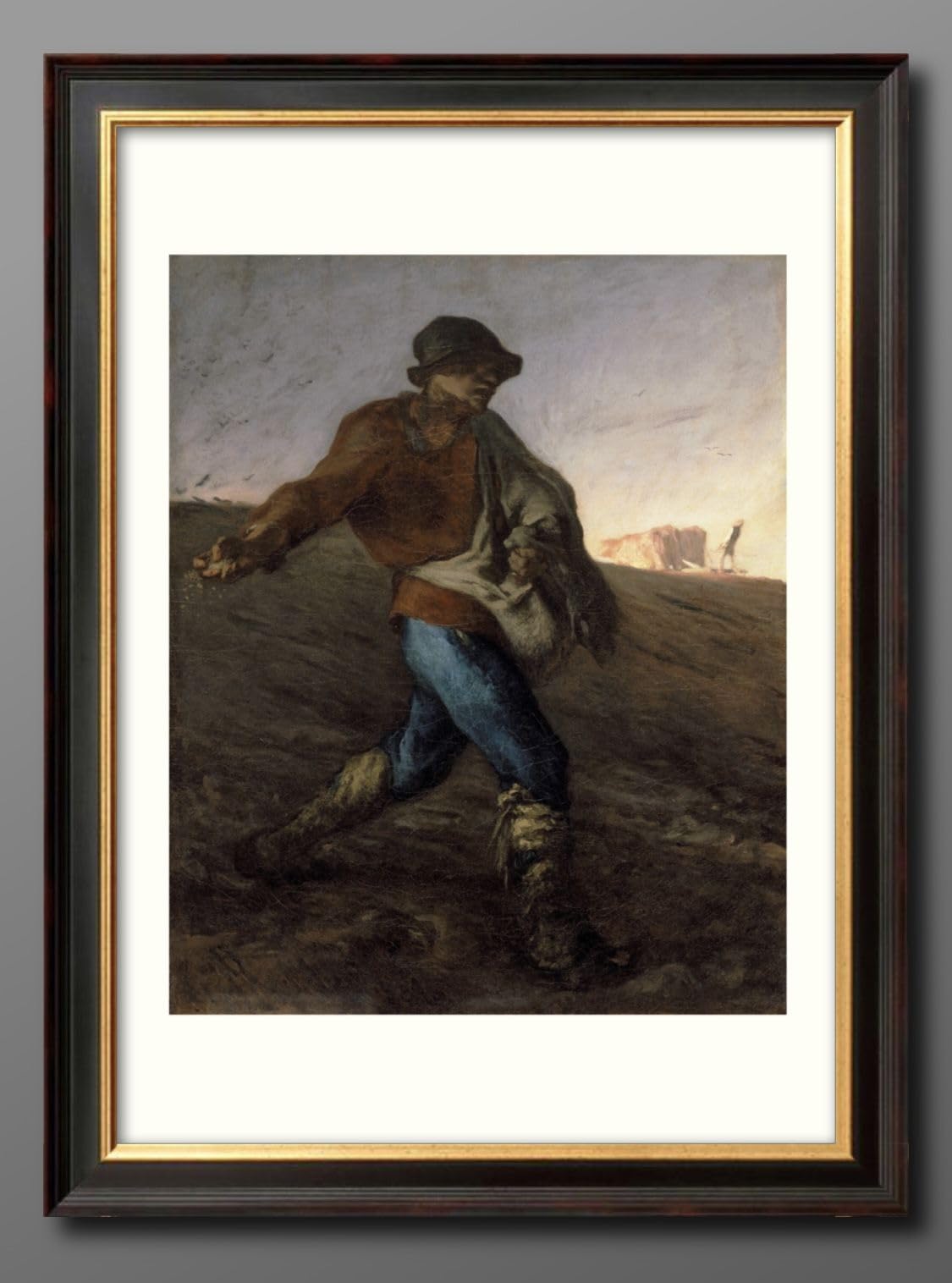 ジャン=フランソワ・ミレー、編み物の練習、希少画集画、新品額装装付 ジャン＝フランソワ・ミレー、【鵞鳥番の少女】、希少な額装用