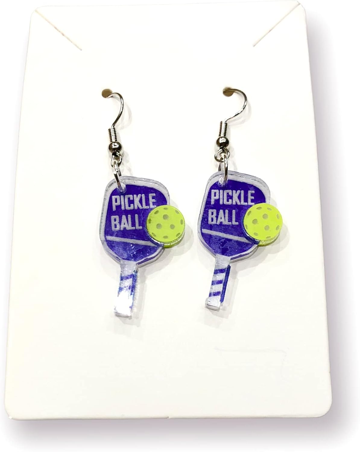 Pickleball Laser Engraved Earrings (Various Colors) - Dangle Style