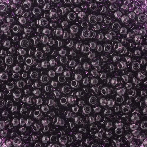 Czech Glass Seed Beads 8/0 (2.9mm Diameter) Transparent Amethyst - 500g Bulk Bag by Preciosa (Jablonex)