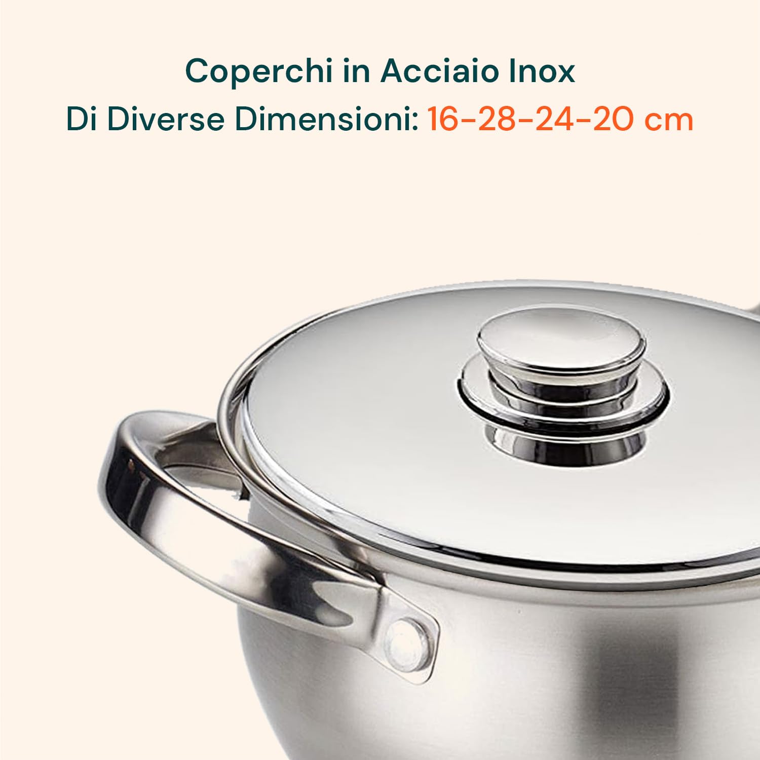 Avilia Batteria di Pentole 12 Pezzi in Acciaio Inox - Set di Pentole Adatto a Tutti i Tipi di Piano Cottura - Ogni Pentola è Dotata di Apposito Coperchio - Ideale per Cucinare Tutti i Tipi di Pietanze