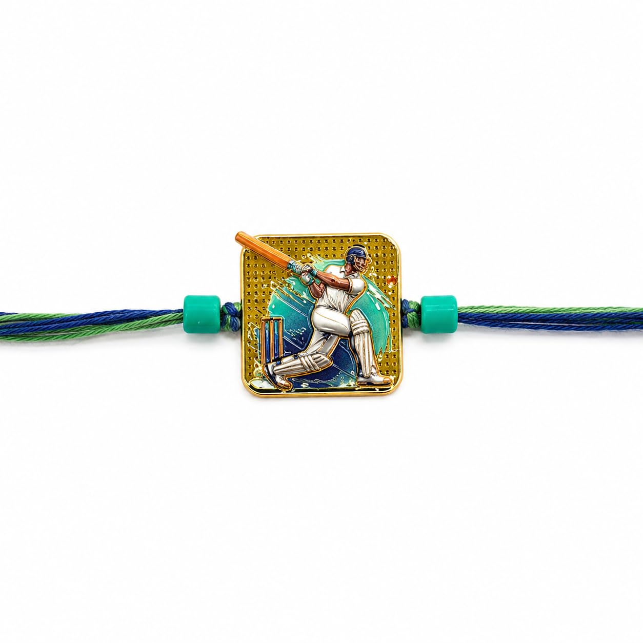 The Purple Tree Magnetic Cricket Rakhi for Kids Boys, Detachable Batsman Charm Designer Thread Bracelet | Handmade Sports Rakhi for Brother | Rakshabandhan Gift, Cricket Rakhi For Bhai