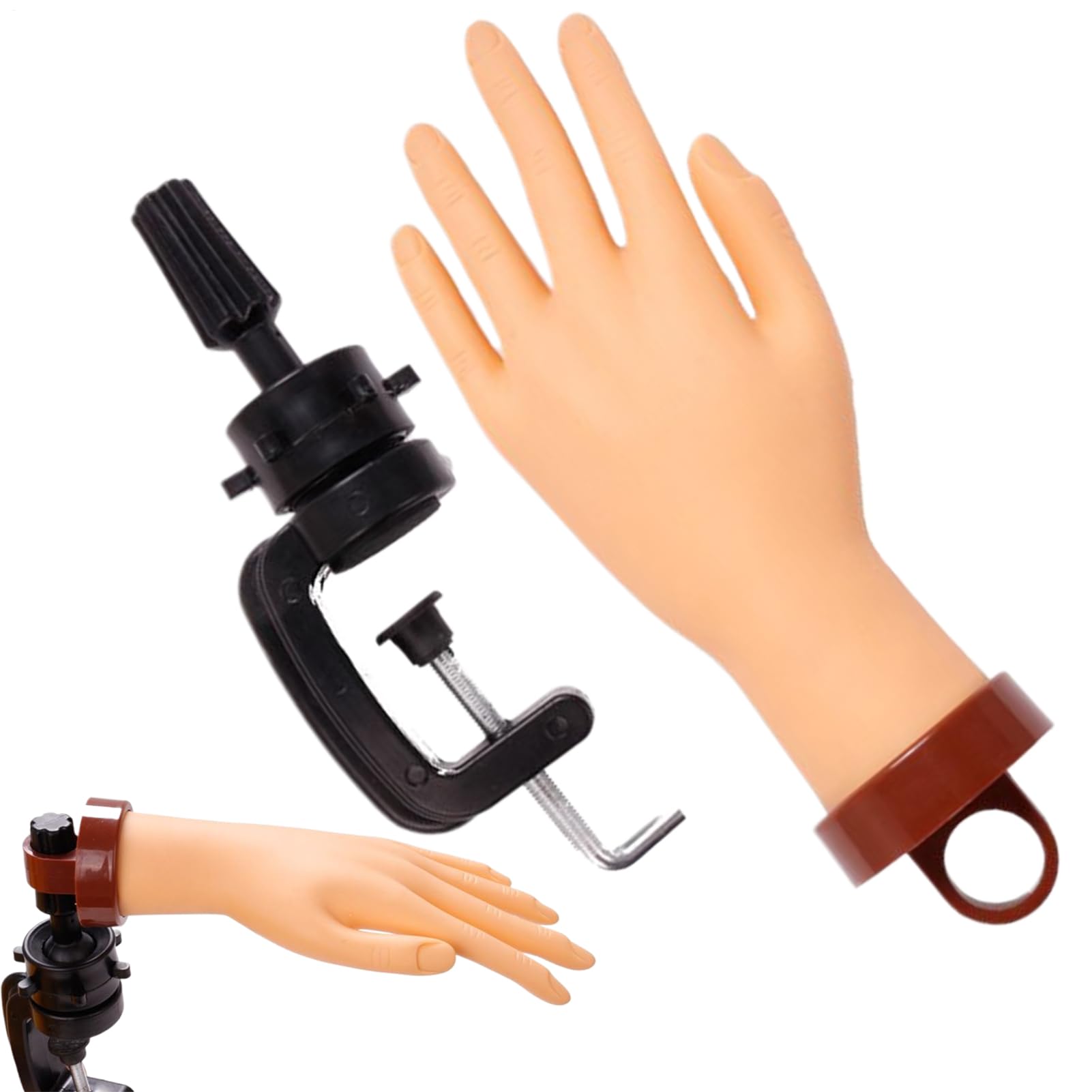 Mano Finta Per Pratica Unghie | Strumento Per Dimostrazione Pratica Unghie Finto,Modello Realistico Manichino Formazione Per Professionisti Principianti Artisti Di Bellezza Salon