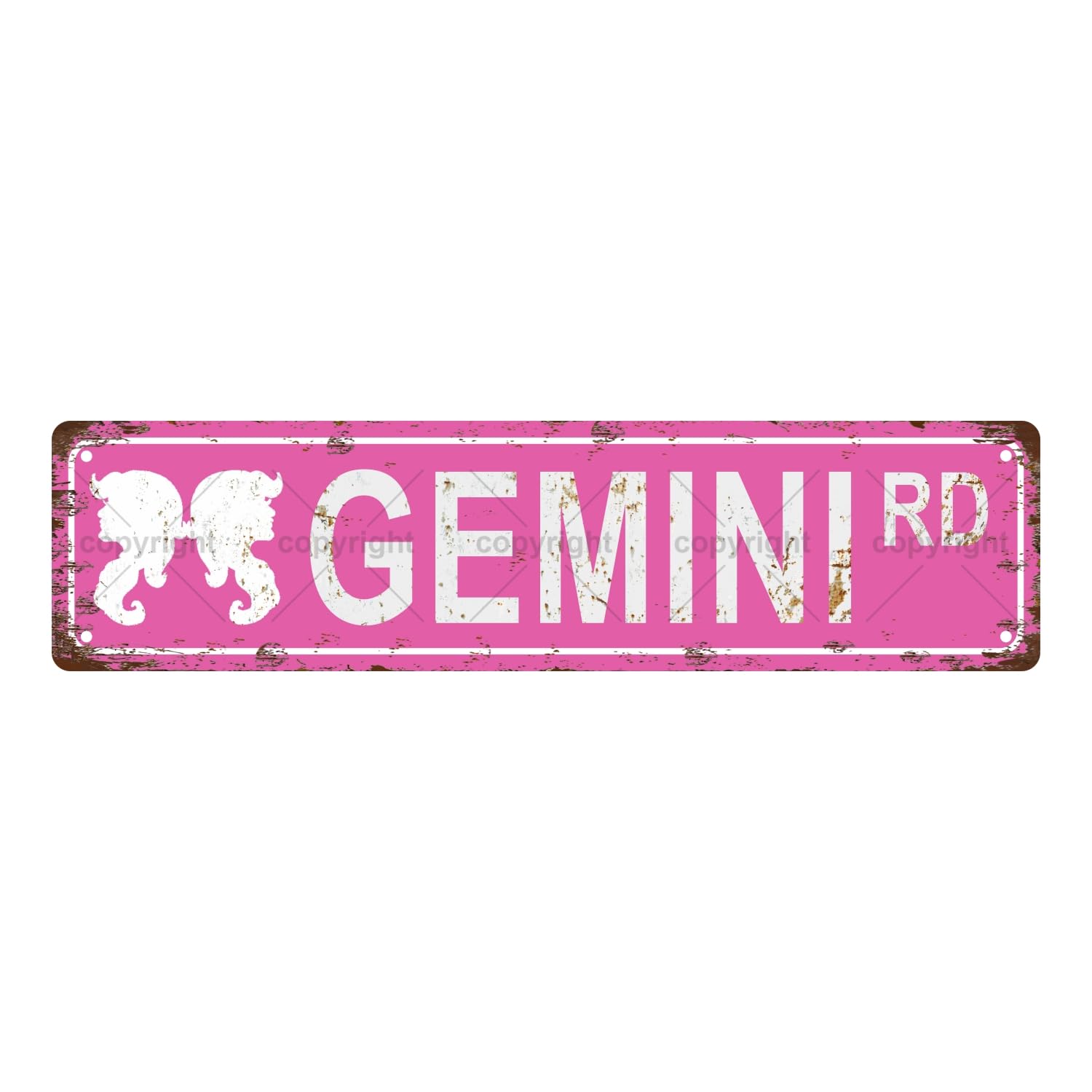 Gemini Star Sign Zodiac Sign Vintage Metal Tin Sign,Street Sign,Home Decor,Room Decor,Wall Decor,Bathroom Decor,Bar Decor,Cafe Decor,Garage Decor,4x16 Inch