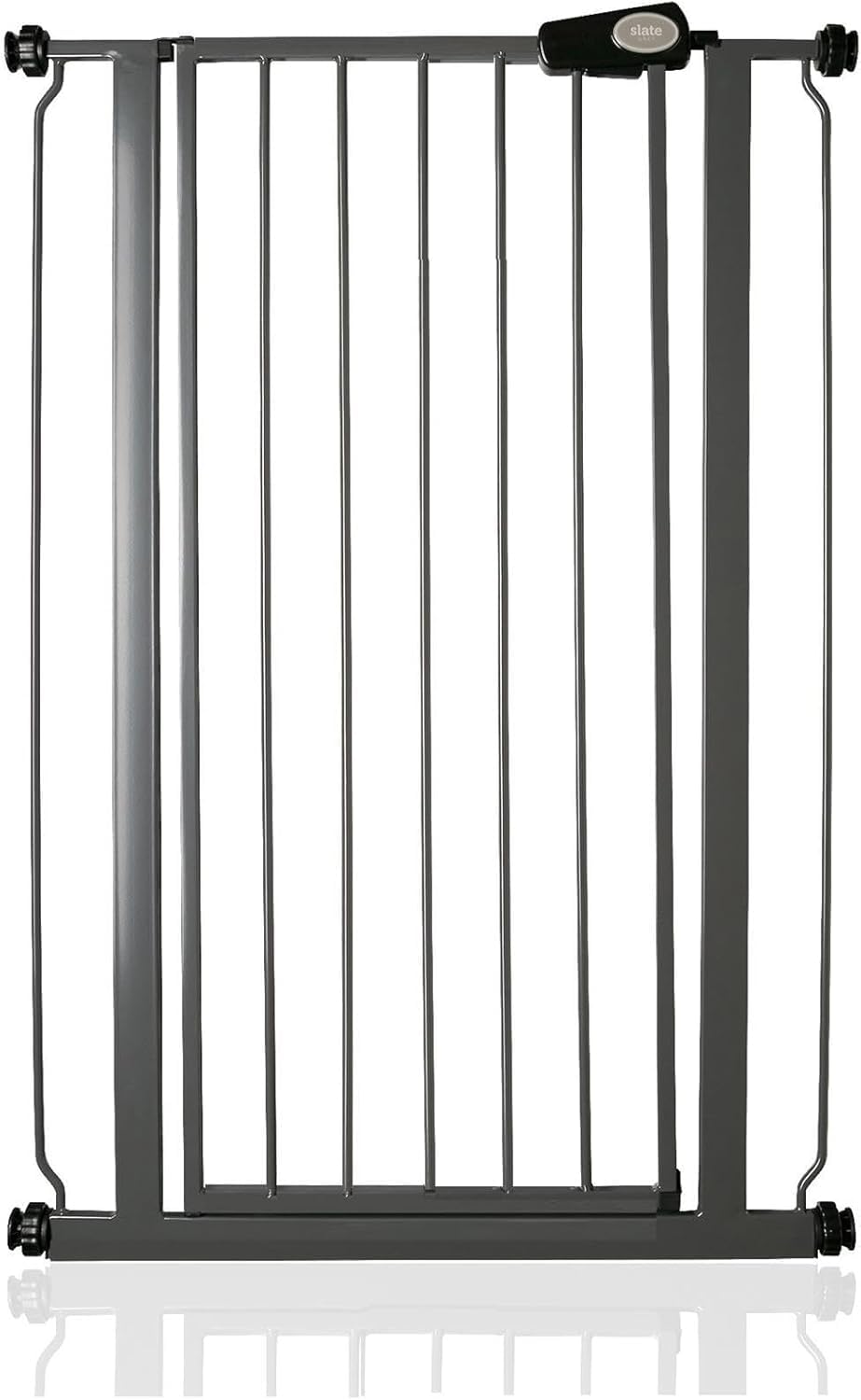 Safetots Extra Tall Narrow Metal Safety Gate Pressure Fit, 68.5cm - 75cm, Slate Grey, 104cm in Height, Extra Tall Stair Gate, Tall Baby Gate, Easy Installation