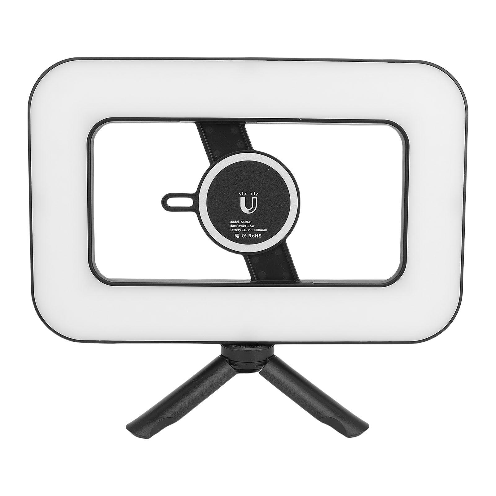 Plataforma de Video de Teléfonos Inteligentes con Luz, Kit de Luz Selfie de Anillo de Mano de Mano a Todo Color 2500-6500K RGB con Trípode, Estabilizador de Video Móvil LED con