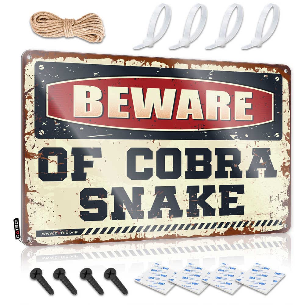 Bar For Man Cave Beware Of Cobra Snake Sign Funny Home Sign Tin Bar Signs(30X40CM)