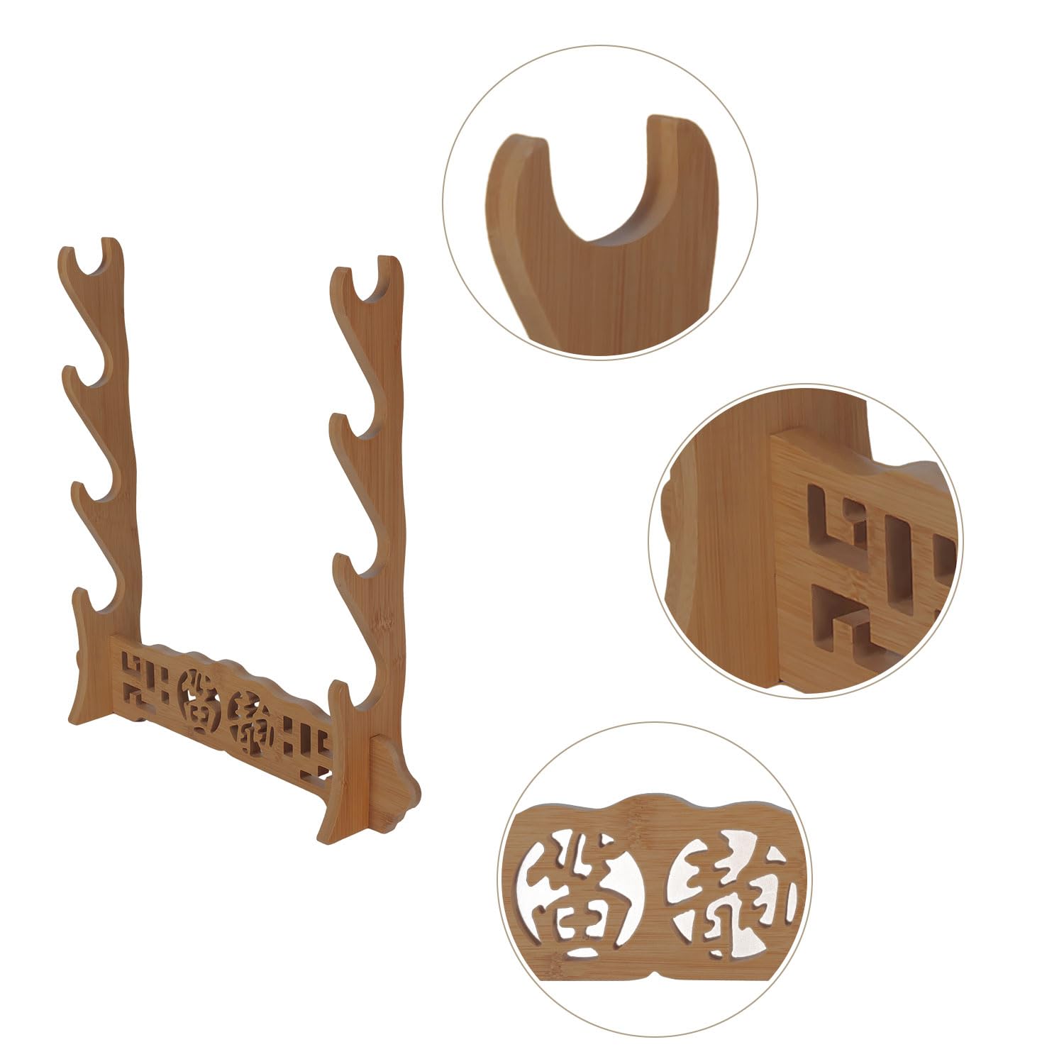 YCXYQ Brown - 4 Layer Bamboo Flute Display Stand Flute Stand Musical Instrument display Rack Xiao Bawu Display Stand Sword Stand Samurai Sword Stand Bamboo Seat Nanzhu Rack