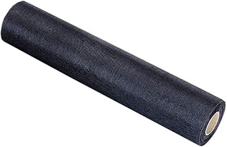 Trimming Shop 25M X 29Cm Snow Sheer Organza Rolls Black With Glitter Fabric - Perfect As Christmas, Wedding Or Party Decorations