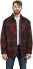 YAGO Men's Quilted Lining Button Up Plaid Flannel Shirt Jacket with Side Pockets