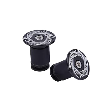 Mountain Bike Comfortable Handlebar Rubber Grips Bar End Grips Accessory Swirl - black