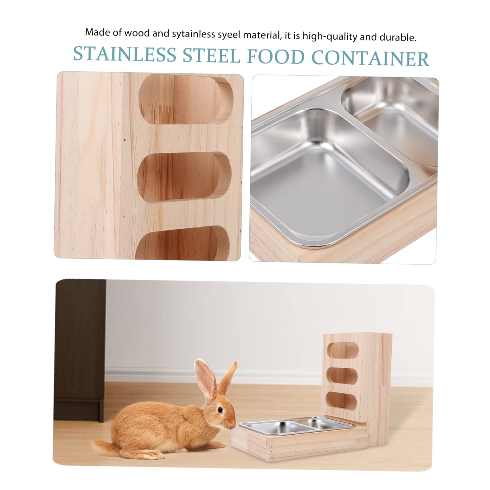 Râtelier à Foin pour Lapin, Bois et Acier Inoxydable