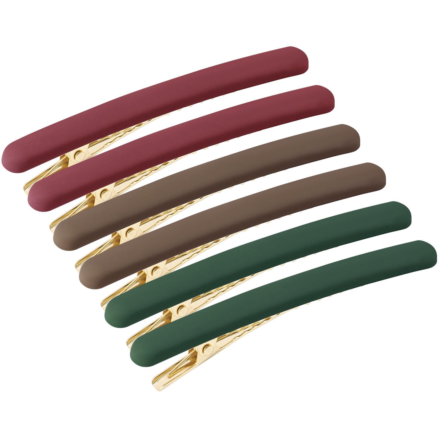 6PCS 9cm Long Matte French Hair Clips Colored Duck Bill Hair Clips French Clasp for Girls Women Hair Accessories (3 Color 01)