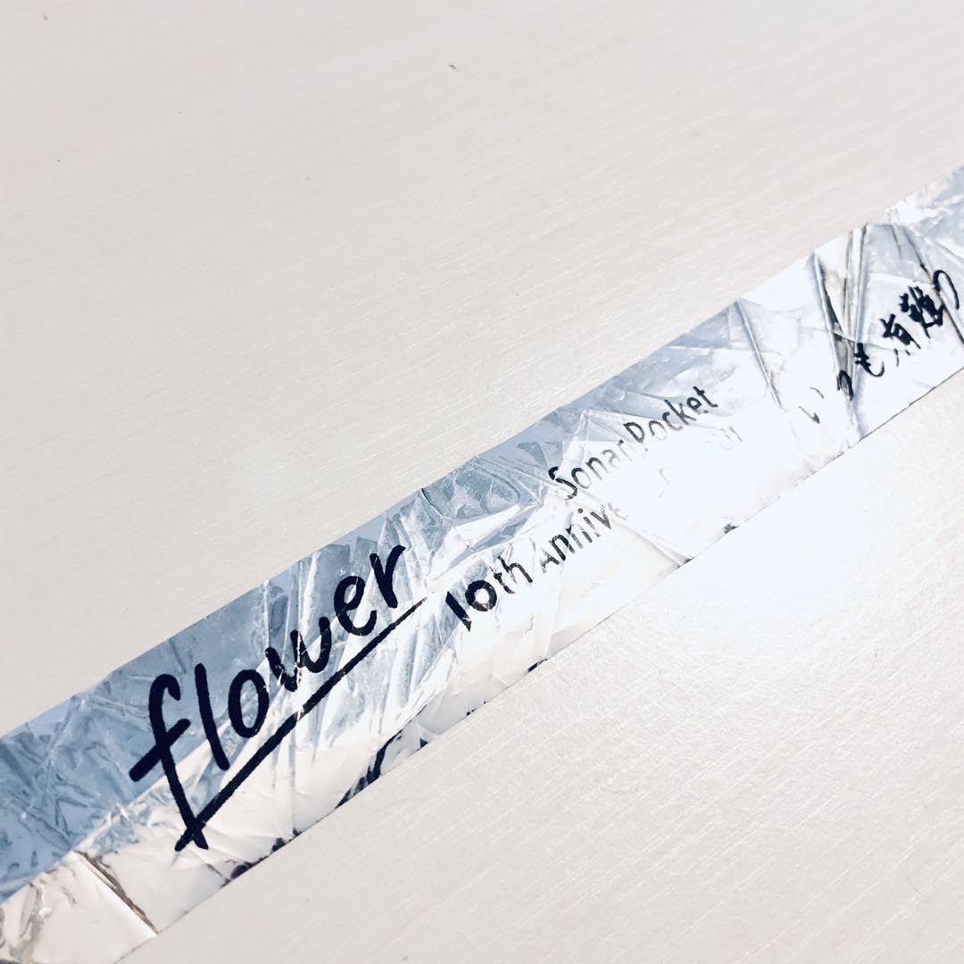 Amazon.co.jp: Sonar Pocket 銀テープ 落下物 銀テ 直筆 印刷 flower 