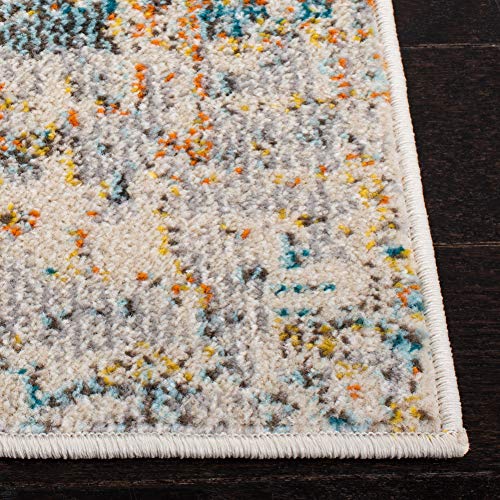 SAFAVIEH Contemporary Rug for Living Room Dining Room, Bedroom - Madison Collection, Short Pile, in Grey and Turquoise, 91 X 152 cm - Image 4
