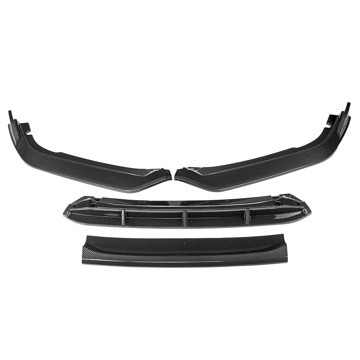 4 Piece Front Lip Spoiler Front Lip Spoiler For 2021-2022 Honda Accord – 4-Piece Carbon Fiber Hydro-Dip, Glossy Finish – Aggressive Sport Look Honda Accord Front Lip - View #4