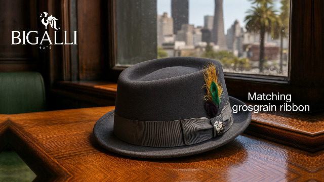 Bigalli Pork Pie Stingy Hat 100% Fine Wool Felt Crushable Winter