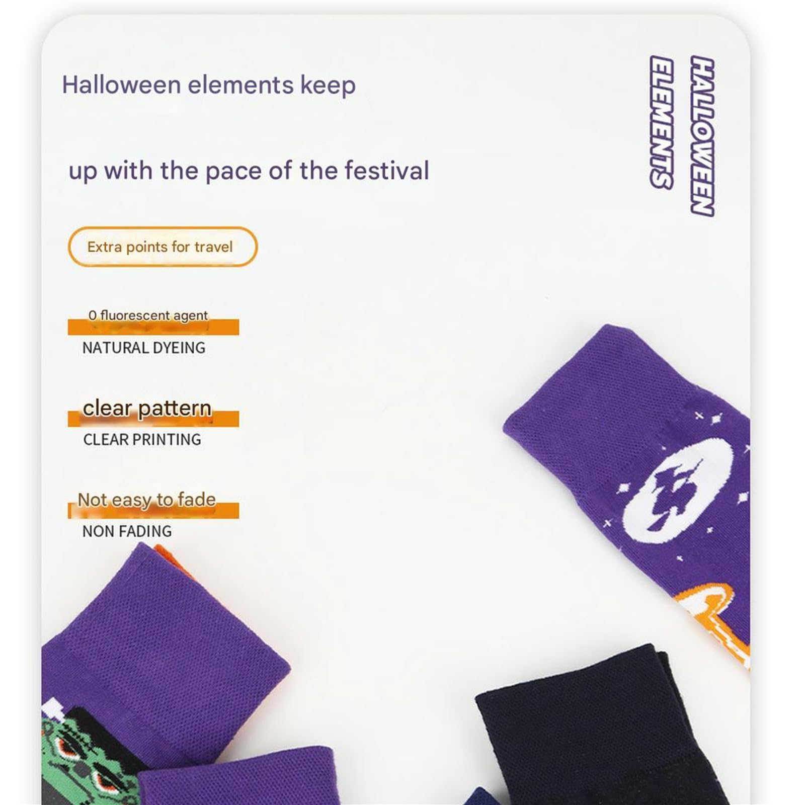 Calzini 3 Paia di Calzini di Halloween Ab Coppia Calzini Contrasto Colore Calzini A Tubo Medio-b-codice Medio
