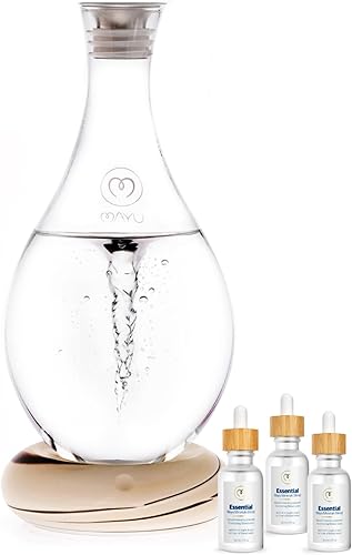 MAYU Jarra de agua Strctured en espiral + gotas minerales concentradas de trazas iónicas (paquete de 3)