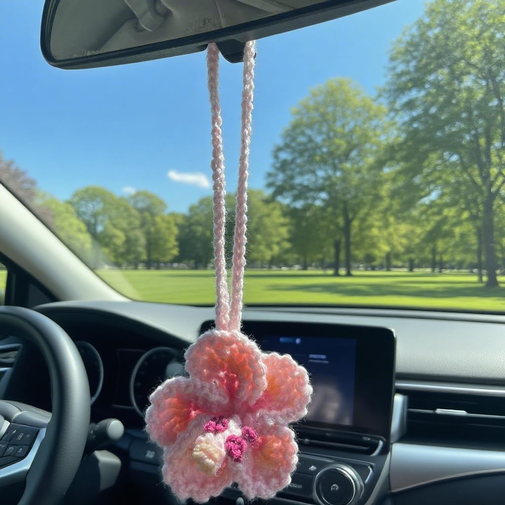 Amazon.com: Hibiscus Flower Car Hanging Ornament,Crochet Hawaiian