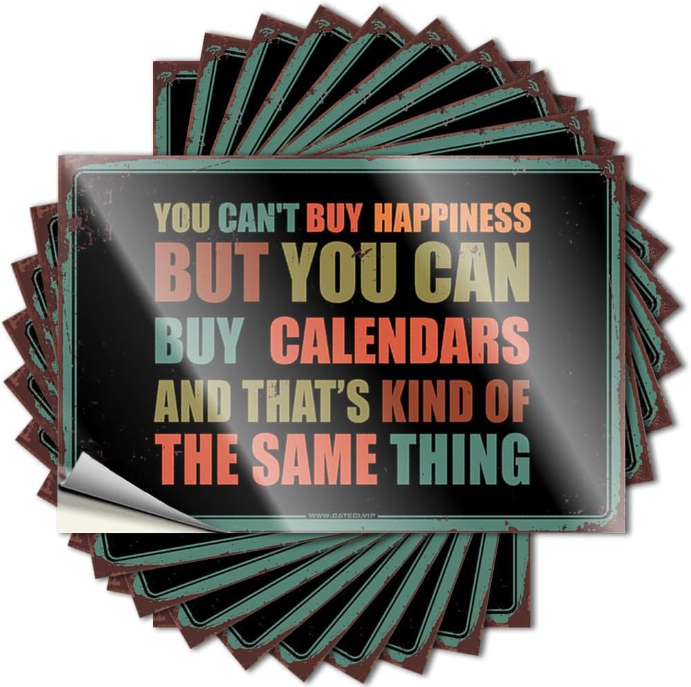 Man CABE Decor Accessories Tattoo - You Can't Buy Happiness But You Can Buy Calendars Coffee Durable Sticker Easy Apply for Racing Decor(6X9CM)