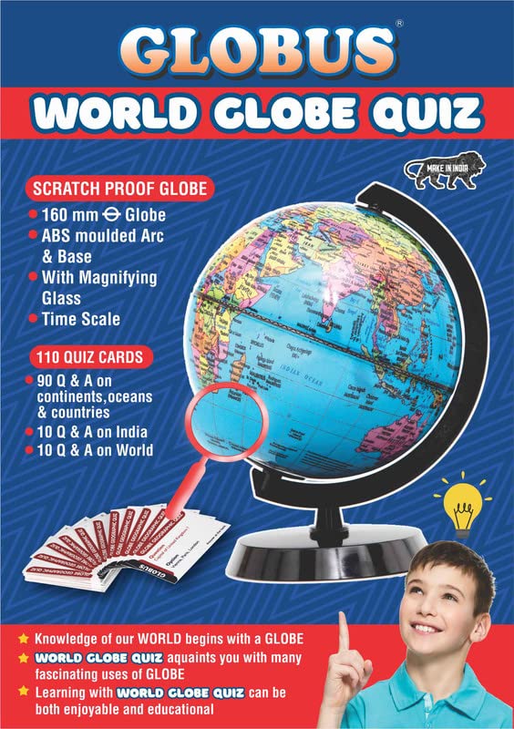 Buy GLOBUS World Globe Quiz 160 mm Globe ABS Moulded Arc & Base with