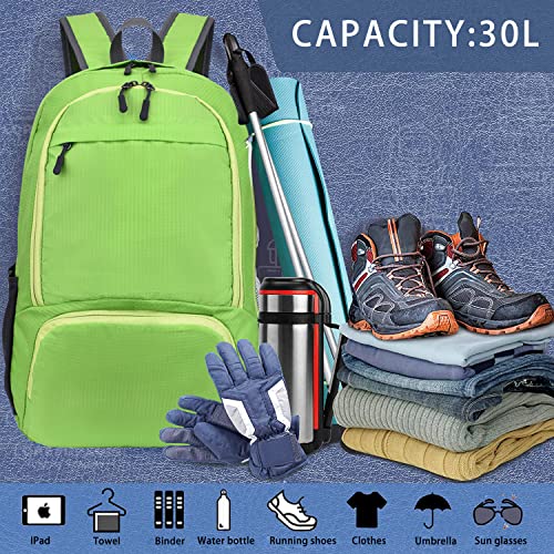 Zooron Hiking Backpacks Foldable Lightweight Packable Backpack 30L Water Resistant Compact Folding Daypack For Travel #TOP2