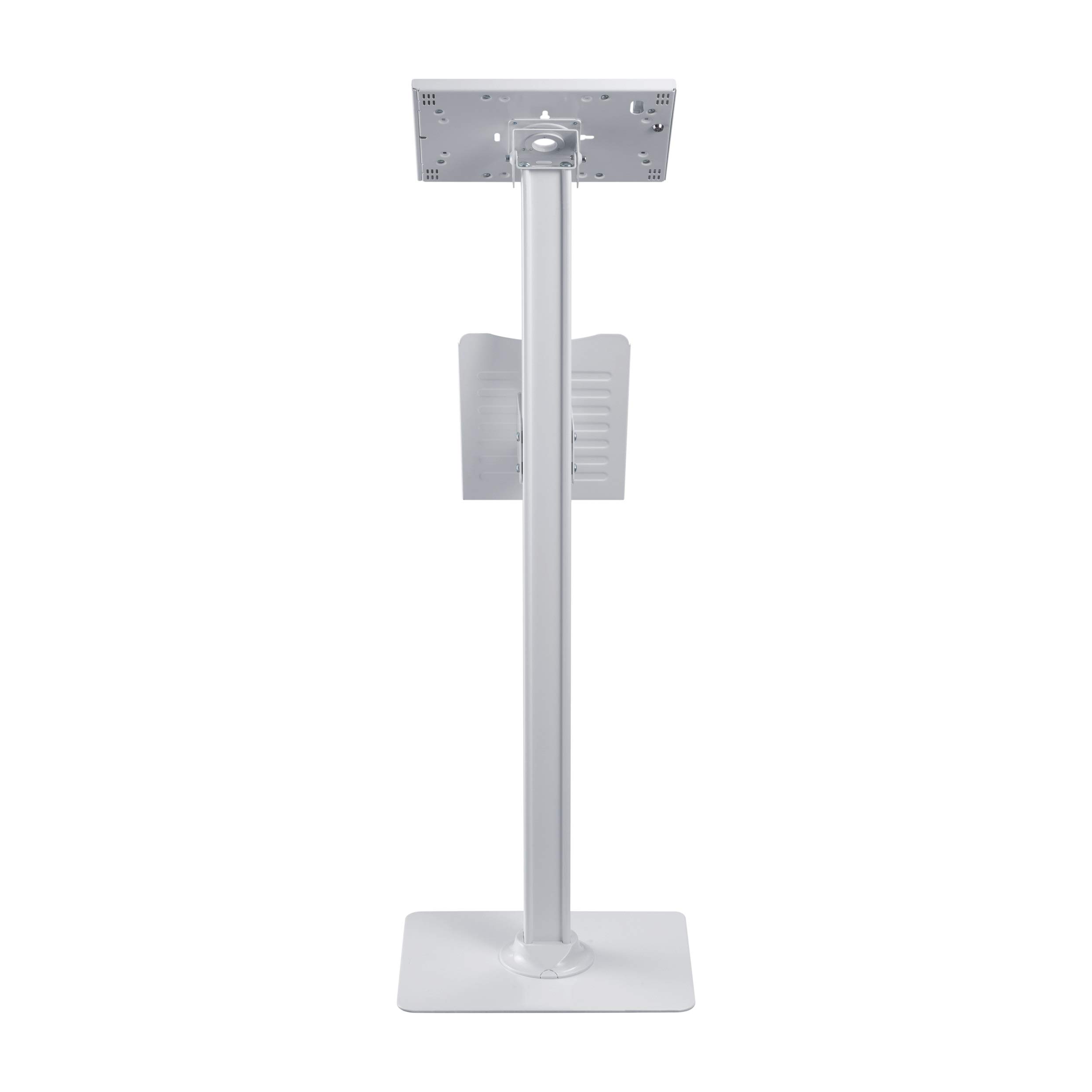 PureMounts PDS-5921 Supporto per iPad con custodia in acciaio e serratura per Apple iPad 9.7"/"10.2"/"Pro 10.5"/"Air 10.5" (Gen 3) bianco