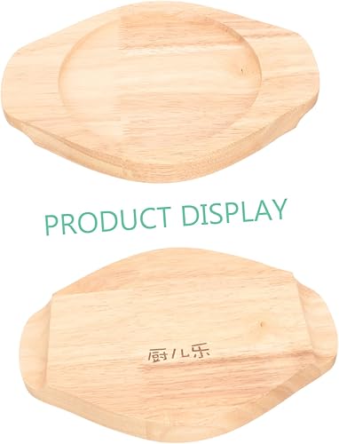 Miniatura 9 de Salvamanteles de madera redondo de madera para carne, placa base de madera, posavasos para fajita, bandeja de madera, almohadilla de olla caliente,