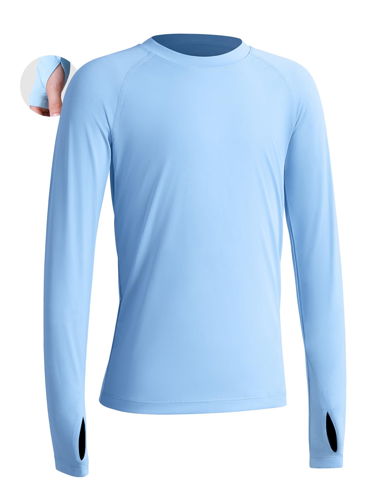 Niksa UV Shirt Kinder Langarm Schwimmshirt UPF 50+ Schnelltrocknend Rashguard für Jungen 6-16 Jahre Wassersport Badeshirt