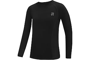 Runhit Boys Compression Shirt: Long Sleeve Youth Baselayer for Athletics