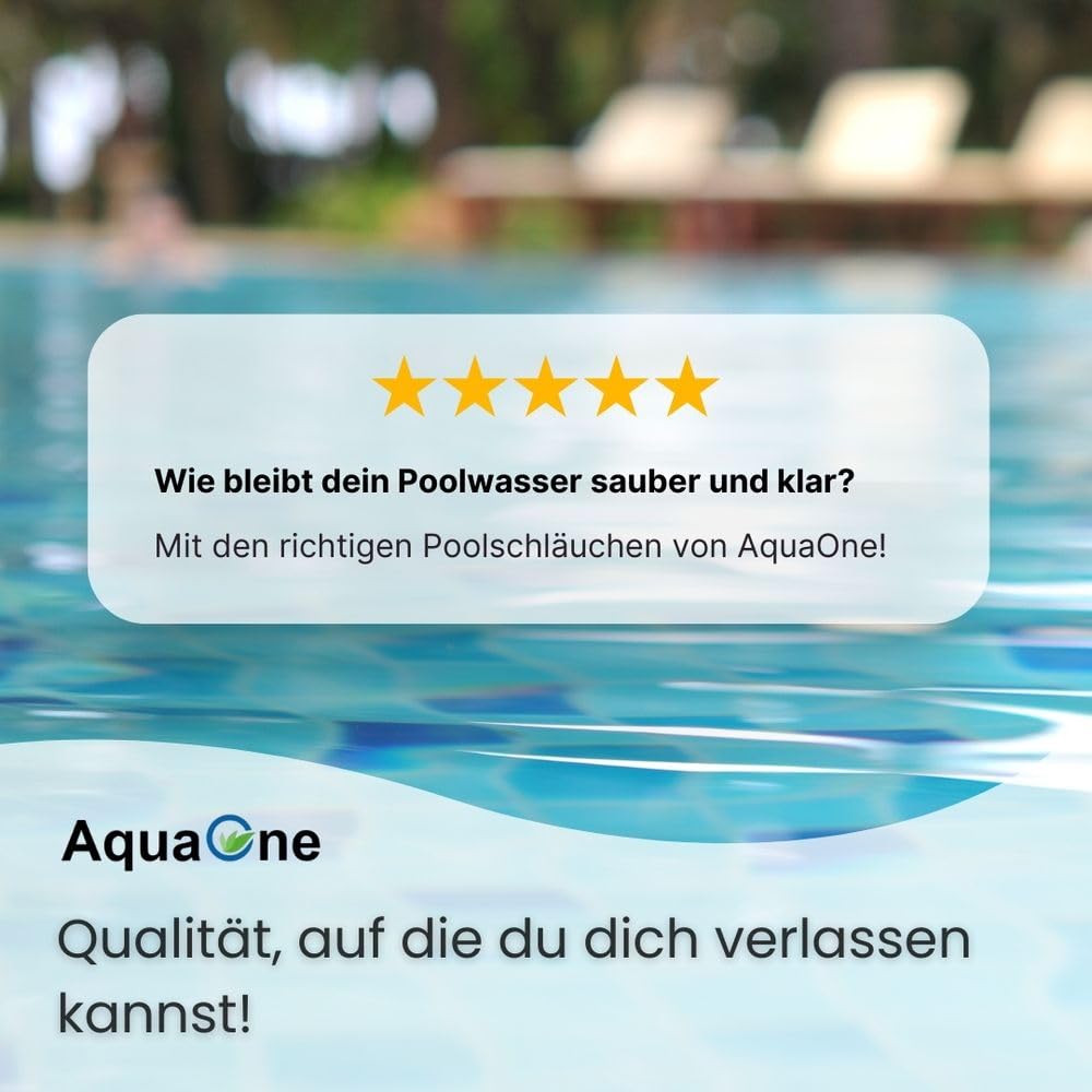 AquaOne Poolschlauch 32mm 15 Meter schwarz 1 1/4" Hochwertiger Pool Schlauch für Garten & Schwimmbad Solarschlauch Schwimmbadschlauch Saugschlauch Pumpenschlauch