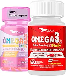 Ômega 3 Peixinho 33 EPA 22 DHA Family Global 120 Cápsulas
