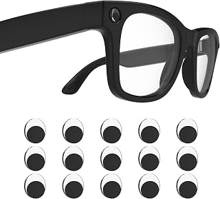 BonFook HiBloks 20PCs LED Blockers Compatible with Ray Ban Meta Wayfarer/Skyler/Headliner(Gen 1 & 2) Oakley HSTN Smart Glasses Accessories, LED Light Blocking Stickers Oval Restickable Light Covers