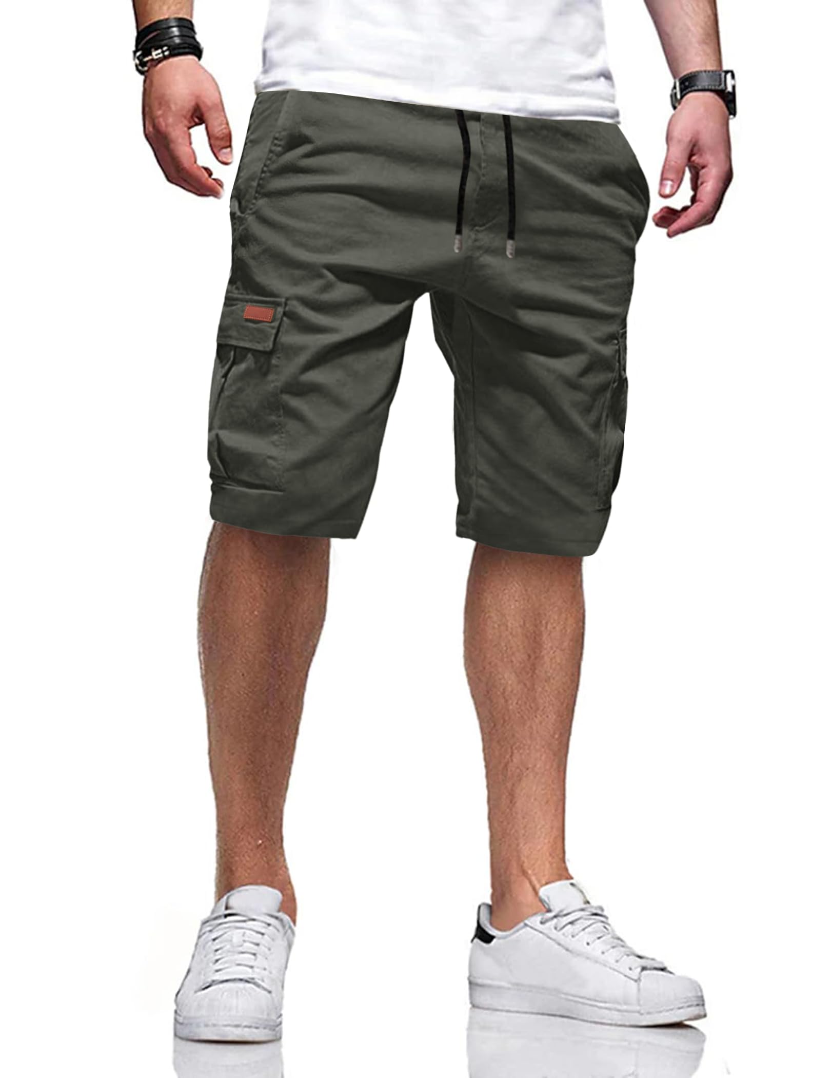 TARAINYA Pantaloncini Uomo Cargo Corti con 6 Tasche Coulisse Estivi Cotone Shorts