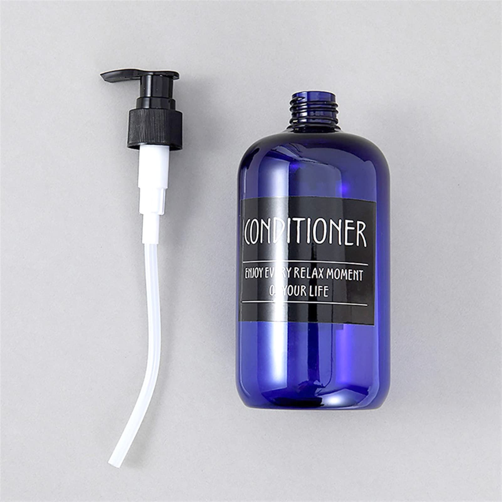 Dispenser per Doccia da 500 ml, flaconi per Shampoo da Bagno Ricaricabili, Dispenser di Sapone Liquido a Pressione con Etichette adesive Separate (Colore: B)