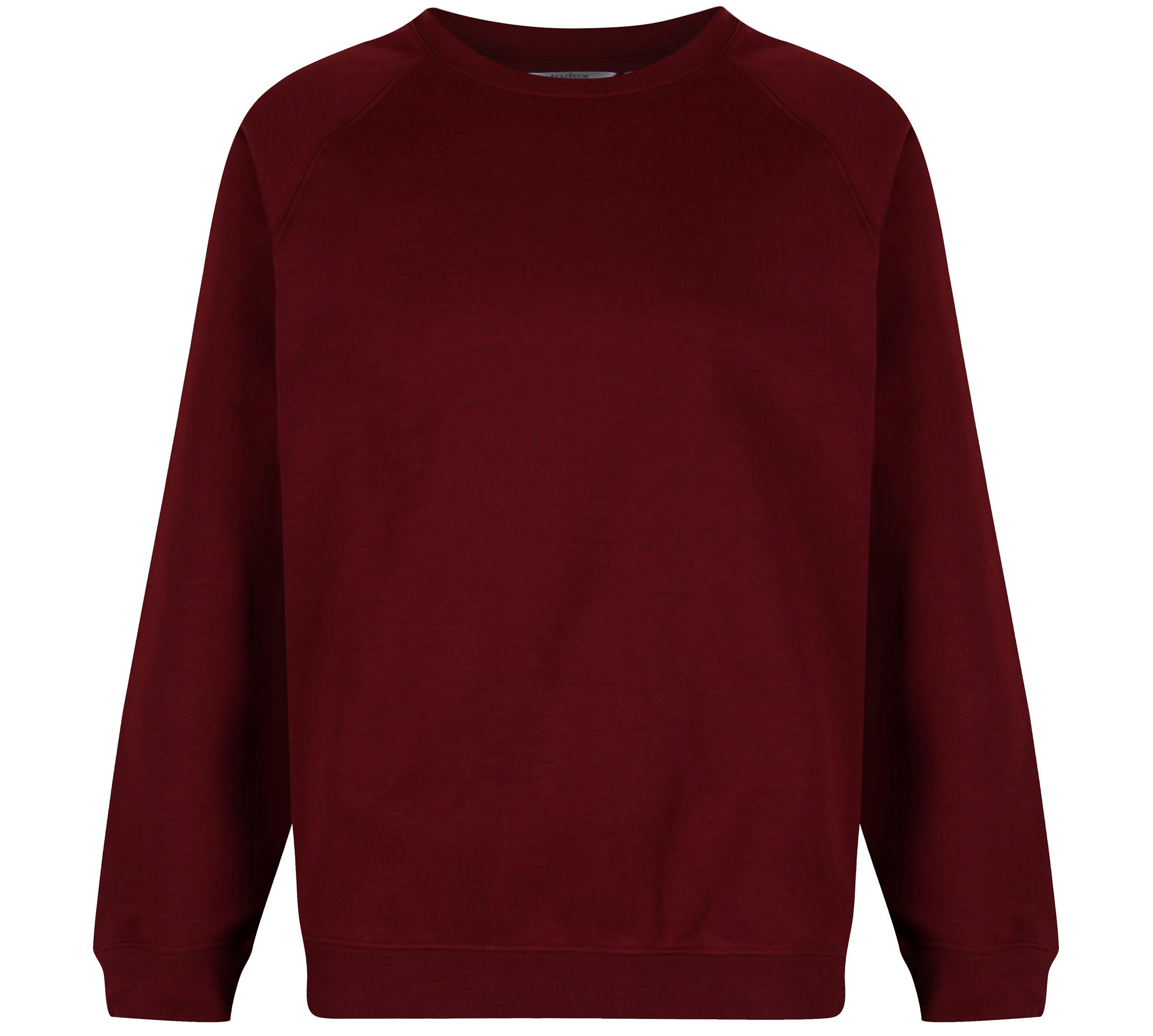 Trutex Kids Maroon School Sweatshirt – Crew Neck Cotton-Rich Standard Fit School Uniform Jumper for Boys and Girls – Age 11