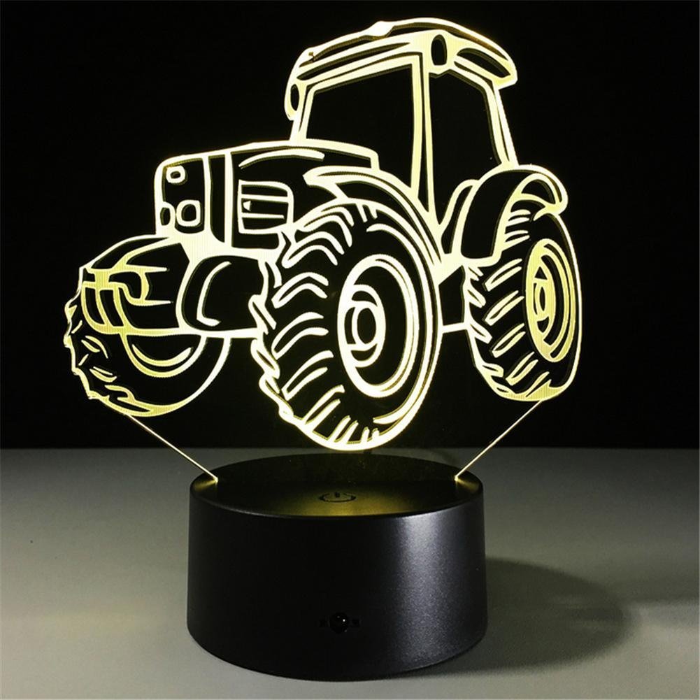 HPBN8 3D Traktor LED Lampe – 7/16 Farben, Fernbedienung, USB-Betrieb – Deko-Leuchte Für Kinderzimmer, Party