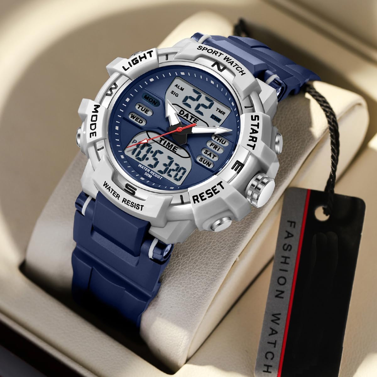 findtime Womens Sport Watches Waterproof Digital Analog Ladies Watch Military Tactical Outdoor Wrist Watches with Alarm LED Luminous Stopwatch Countdown Dual Time Reloj para Mujer
