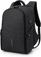 BANGE Mochila Antifurto Impermeável Para Notebooks de Até 15.6 Polegadas e Tablets Possui Cadeado de Código e Trava Acabamento Resistente Qualidade Premium - Preta