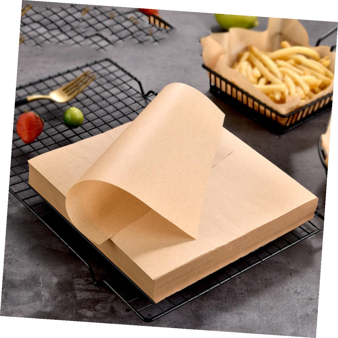 500 hojas Papel para Hornear Antiadherente Resistente al Calor Papel Absorbente de Aceite para Cocina para Frituras y Snacks