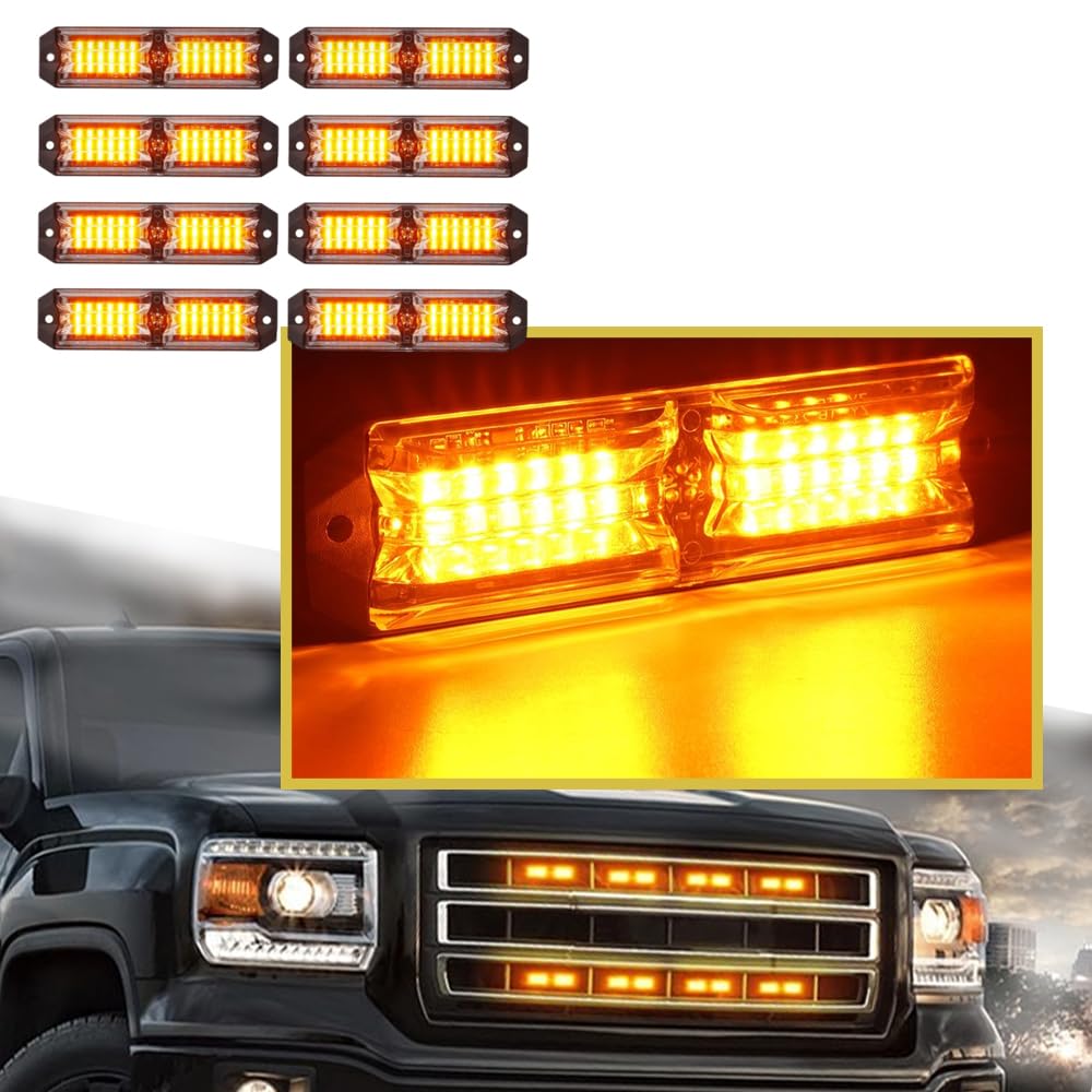 Riloer Luces estroboscópicas para coche, 12 luces LED de advertencia de peligro, luces intermitentes de emergencia, luz estroboscópica intermitente, luz de emergencia para coche, luz estroboscópica de