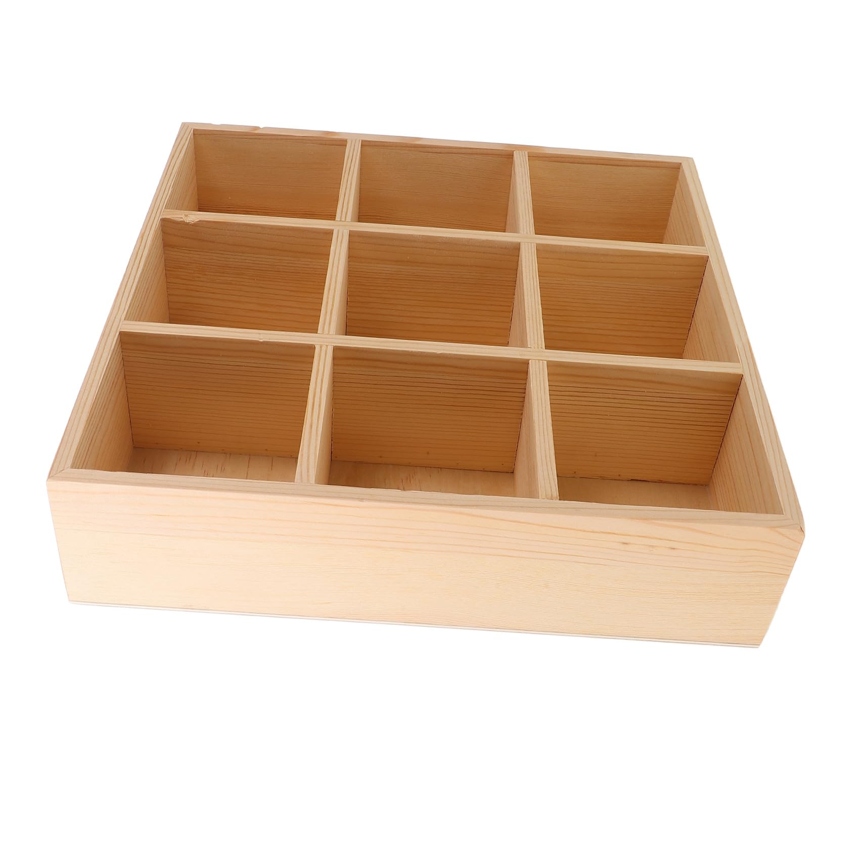 Alipis Organisateur en Bois Beige pour Sachets de Thé et Petits Accessoires, Boîte de Rangement Légère Compartiments, Cuisine et Îlot Cuisine
