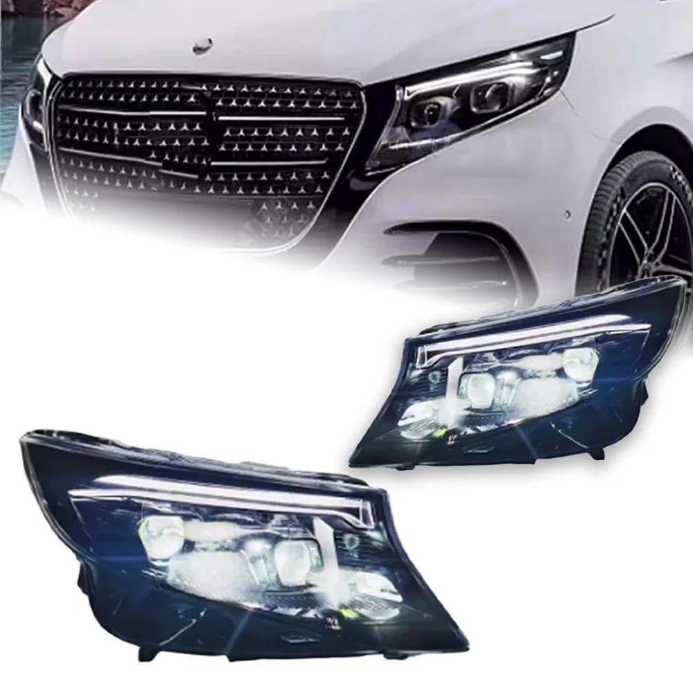MAIDONG Car Headlight Covers Car Head Lamp For Benz For Vito Headlights 2016-2023 W447 LED Headlight LED DRL Projector Lens Dynamic Auto Accessories Headlight Assemblies