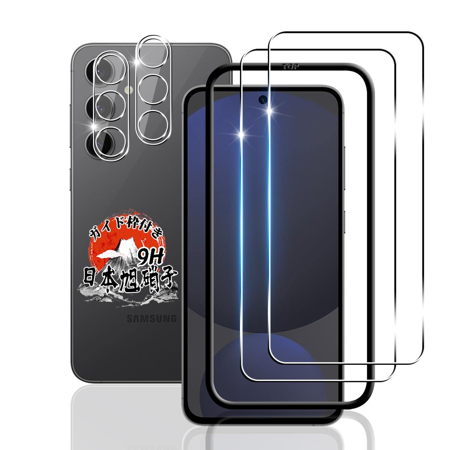Amazon | 用 Galaxy S24 FE ガラスフィルム 2枚 + カメラ