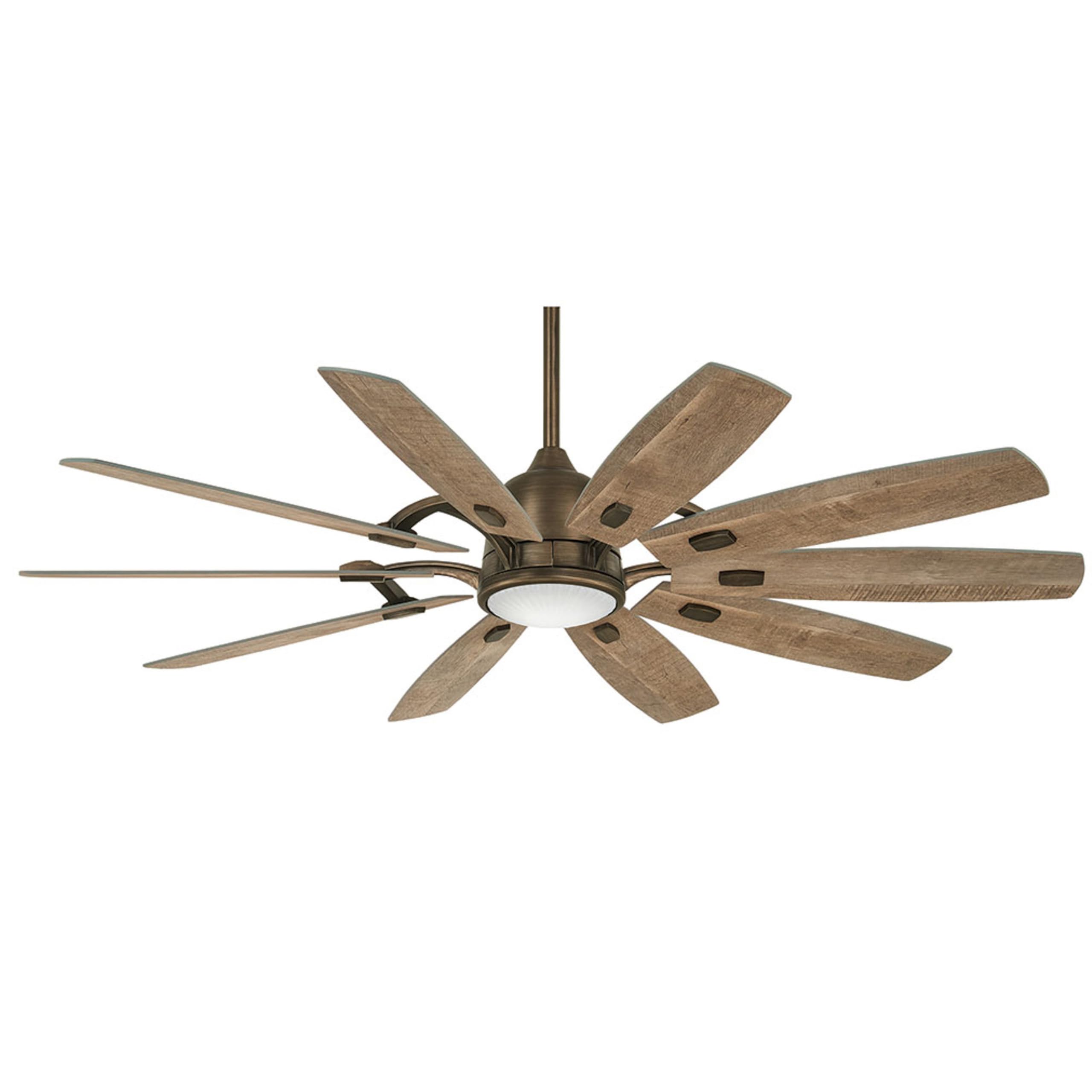 MINKA-AIRE F864L-HBZ Barn 65 Ceiling Fan with LED Light and DC Motor, Brown Heirloom Bronze Finish