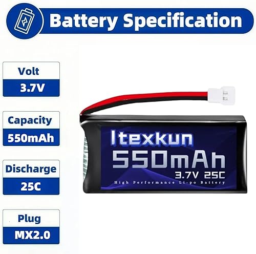 Miniatura 2 de 5 unids 3.7 V 550 mAh 20C batería recargable Lipo con 5 x 1 cargador USB para Syma X5C cheerson CX30 skytech M68 BBS 868 Quadcopter RC Drone piezas